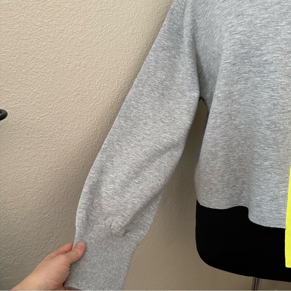 Alice + Olivia Spencer Colorblock Turtleneck Sweater Heather Grey/Sunny Lime - Picture 6 of 14